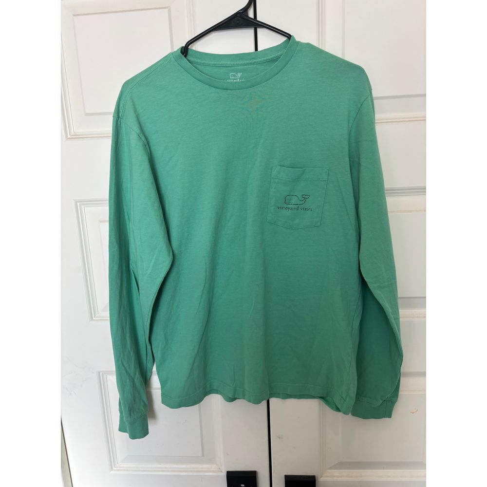 Vineyard‎ Vines Men's Long Sleeve Whale Logo T-Shirt Casual Cotton Green XS